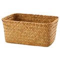 Natural Seagrass Woven Basket for Home Use Brown Lightweight Storage Box Perfect for Desktop Organization 12.5 x 8.5 x 6 inches