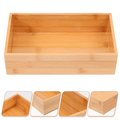 Organizer Storage Tray Box Bamboo Kitchen Cutlery Wood Bin Drawer Silverware Utensil Sundries Storing Open Bins Wooden