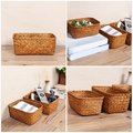 Natural Seagrass Woven Basket for Home Use Brown Lightweight Storage Box Perfect for Desktop Organization 12.5 x 8.5 x 6 inches